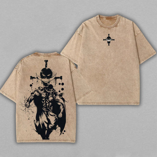 Whitebeard Edward Newgate One Piece | Double-Sided Retro Vintage Washed T-Shirt | Limited Edition Streetwear