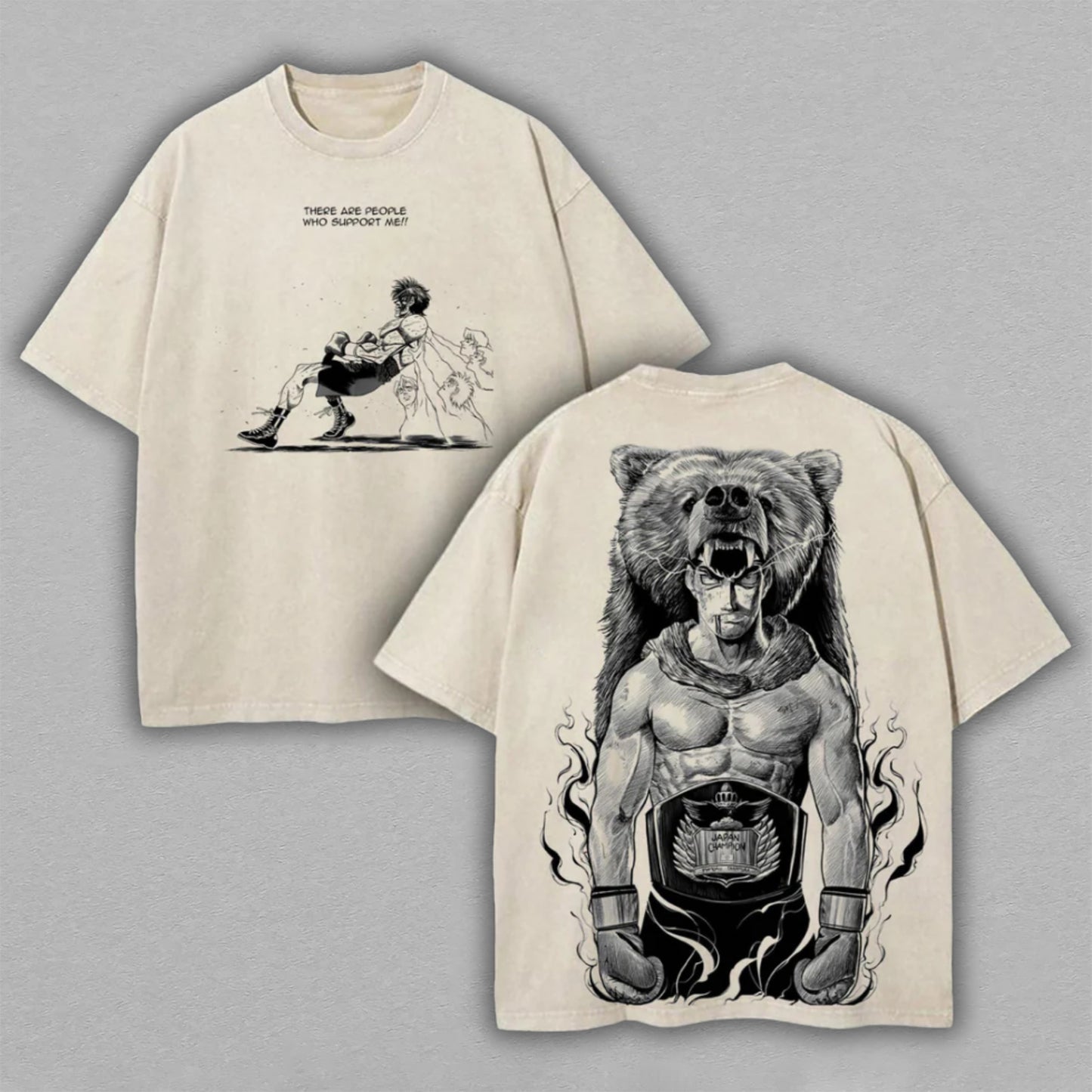 Boxing Fighter Bear Champion Retro Vintage Washed T-Shirt Limited Oversized Streetwear Sports Graphic Tee Gift for Boxing Fans