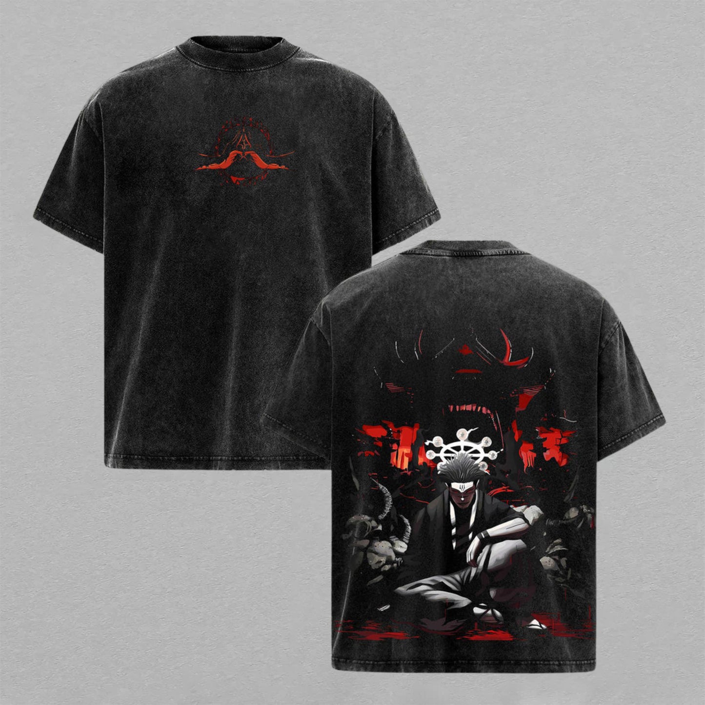 Ryomen Sukuna Jujutsu Kaisen Curse King | Retro Vintage Washed T-Shirt | Limited Edition Oversized Streetwear