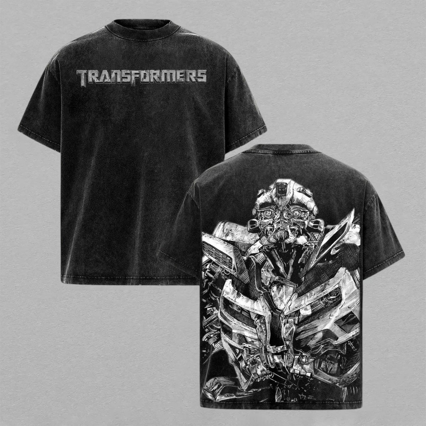 Bumblebee Transformers Autobot | Retro Vintage Washed T-Shirt | Limited Edition Oversized Streetwear