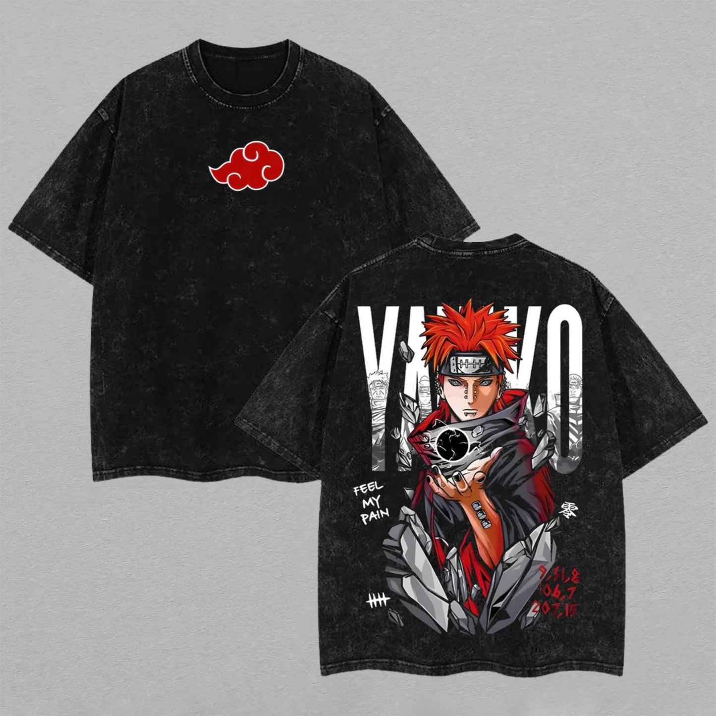 Pain Yahiko Naruto Shinra Tensei | Double-Sided Retro Vintage Washed T-Shirt | Limited Edition Streetwear