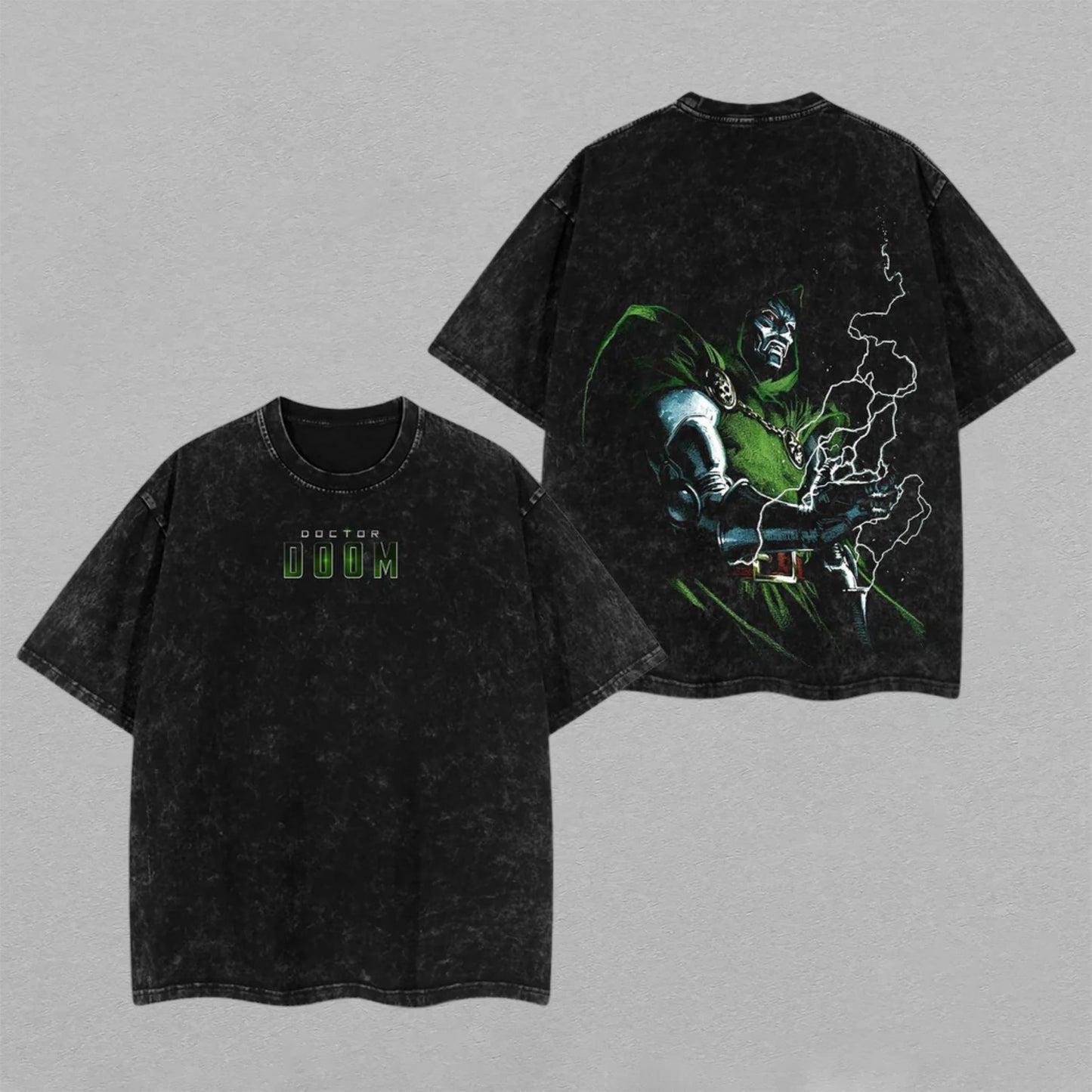 Doctor Doom Marvel Latveria Villain | Retro Vintage Washed T-Shirt | Limited Edition Oversized Streetwear