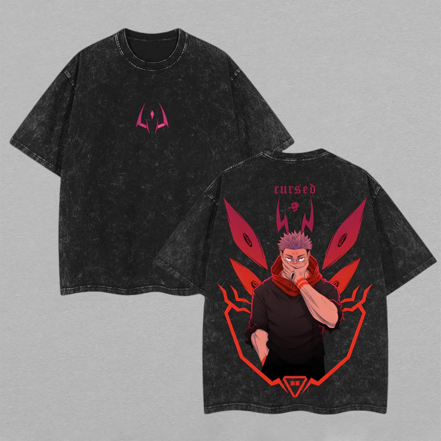 Ryomen Sukuna Jujutsu Kaisen Malevolent | Retro Vintage Washed T-Shirt | Limited Edition Oversized Streetwear