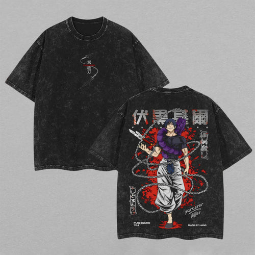 Toji Fushiguro Jujutsu Kaisen Zenin Clan Gear | Retro Vintage Washed T-Shirt | Limited Edition Oversized Streetwear