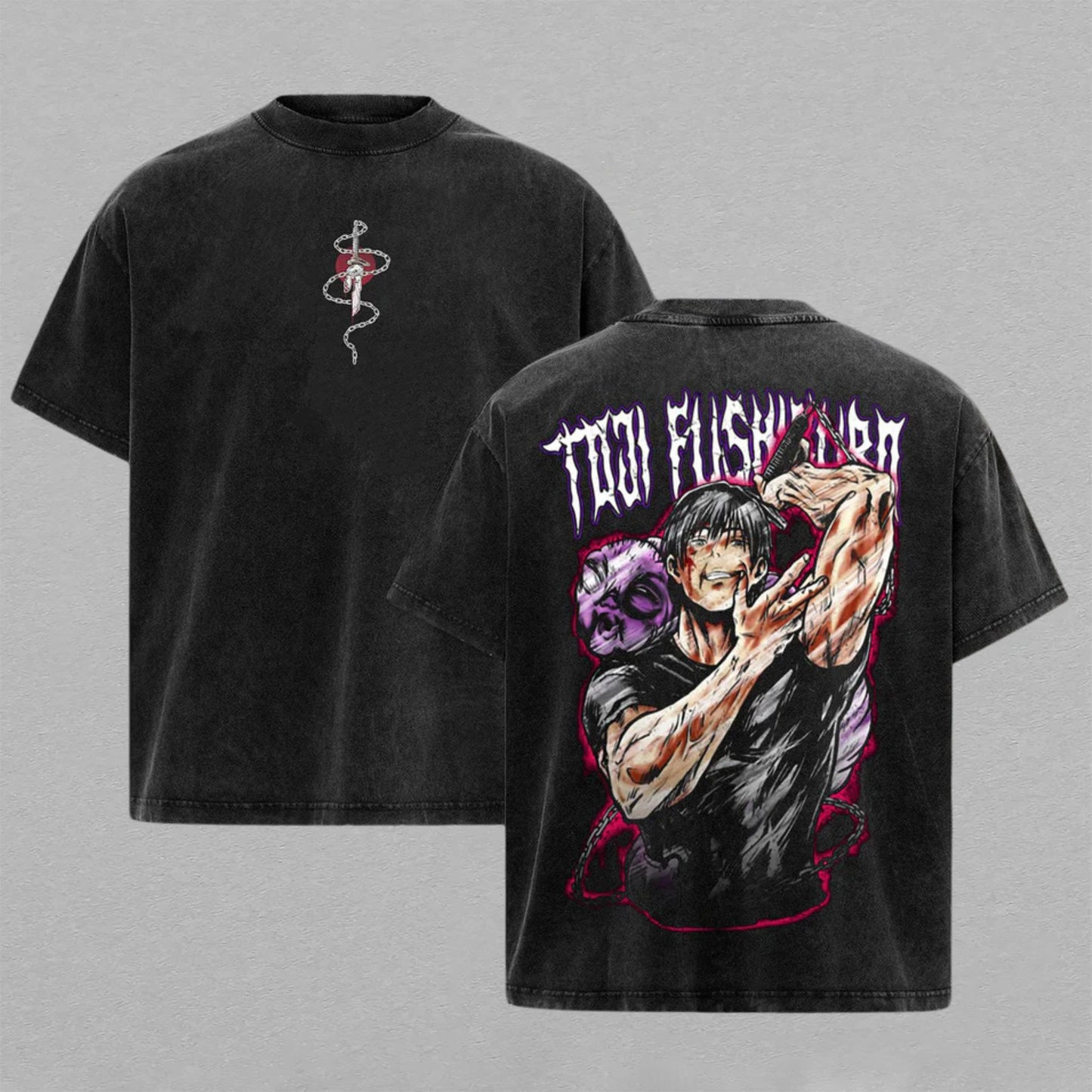 Toji Fushiguro Jujutsu Kaisen Hidden Inventory | Retro Vintage Washed T-Shirt | Limited Edition Oversized Streetwear