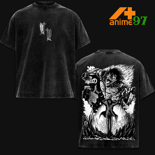 Retro Vintage Limited Attack on Titan Anime Graphic T-shirt Female Titan Annie Leonhart Dark Aesthetic Tee for Men Women Gift for AOT Fans