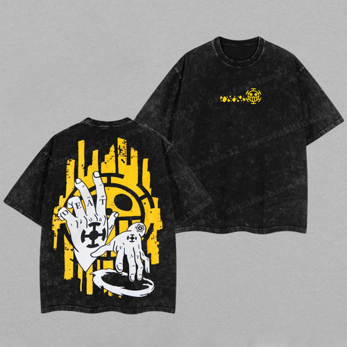 Trafalgar D. Law One Piece Death Surgeon | Retro Vintage Washed T-Shirt | Limited Edition Oversized Streetwear