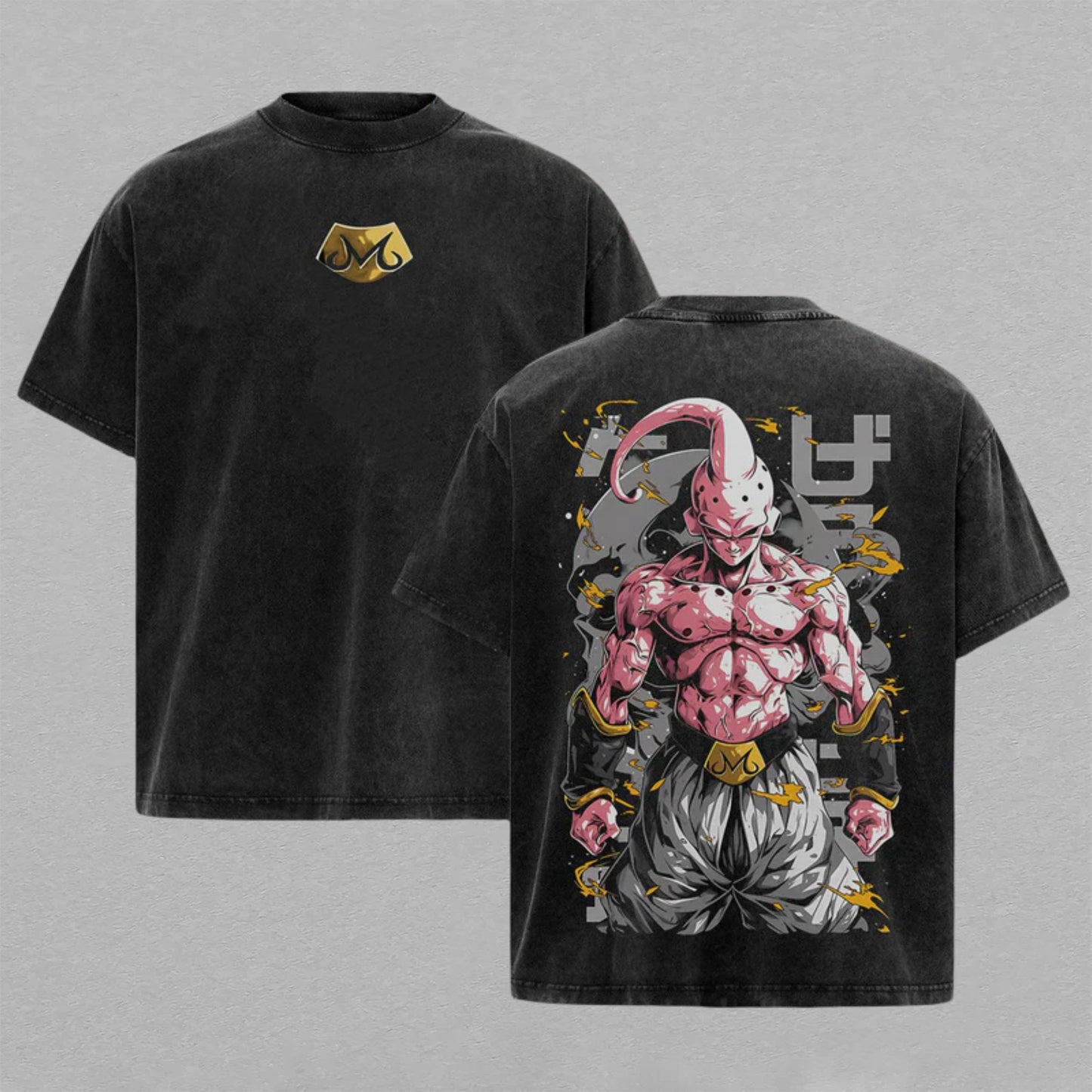 Majin Buu Dragon Ball Z Pink Villain | Retro Vintage Washed T-Shirt | Limited Edition Oversized Streetwear
