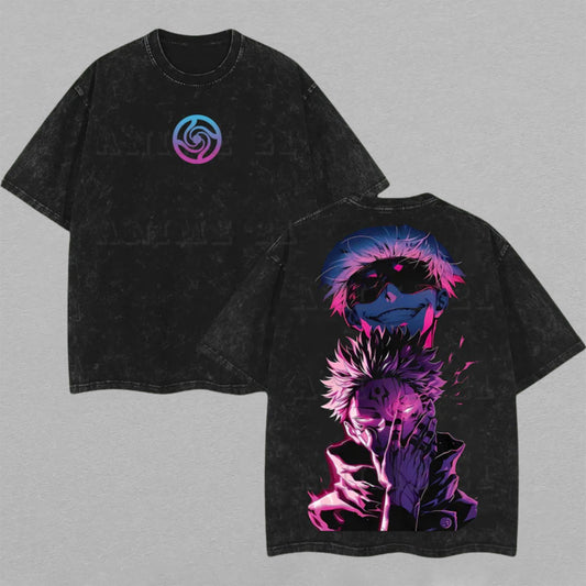 Satoru Gojo Jujutsu Kaisen Infinite Void | Retro Vintage Washed T-Shirt | Limited Edition Oversized Streetwear