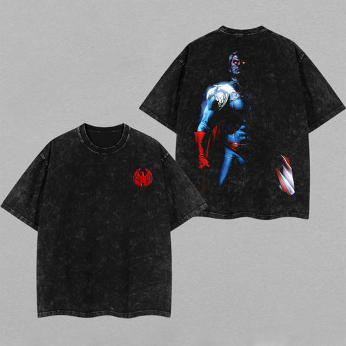 Homelander The Boys Vought Seven | Double-Sided Retro Vintage Washed T-Shirt | Limited Edition Streetwear