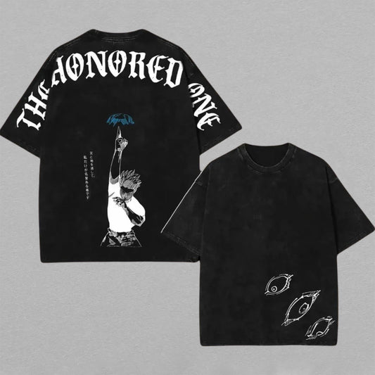 Satoru Gojo Jujutsu Kaisen Honored One | Retro Vintage Washed T-Shirt | Limited Edition Oversized Streetwear