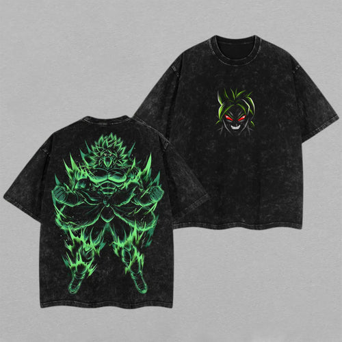 Broly Dragon Ball Z Legendary SSJ | Retro Vintage Washed T-Shirt | Limited Edition Oversized Streetwear