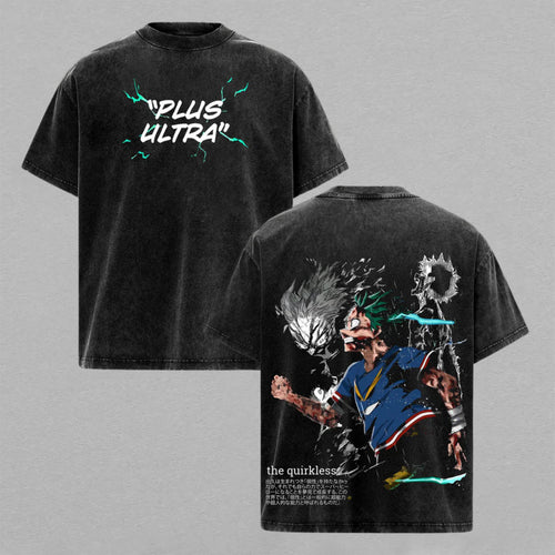 Izuku Midoriya Deku Plus Ultra My Hero Academia Retro Vintage Washed T-Shirt Limited Oversized Streetwear Anime Graphic Tee Gift for MHA Fans