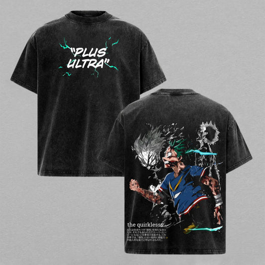 Izuku Midoriya Deku Plus Ultra My Hero Academia Retro Vintage Washed T-Shirt Limited Oversized Streetwear Anime Graphic Tee Gift for MHA Fans
