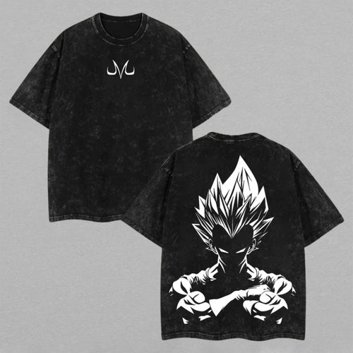 Vegeta Dragon Ball Z Prince of Saiyans | Retro Vintage Washed T-Shirt | Limited Edition Oversized Streetwear