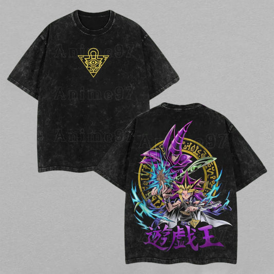 Yami Yugi & Dark Magician Yu-Gi-Oh! | Retro Vintage Washed T-Shirt | Limited Edition Oversized Streetwear