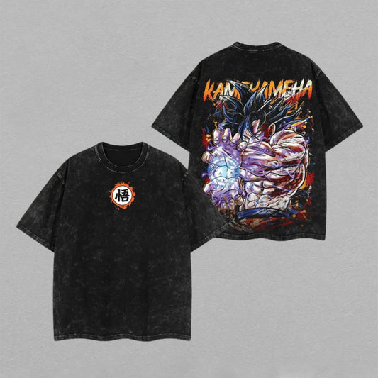 Goku Ultra Instinct Dragon Ball Super | Retro Vintage Washed T-Shirt | Limited Edition Oversized Streetwear