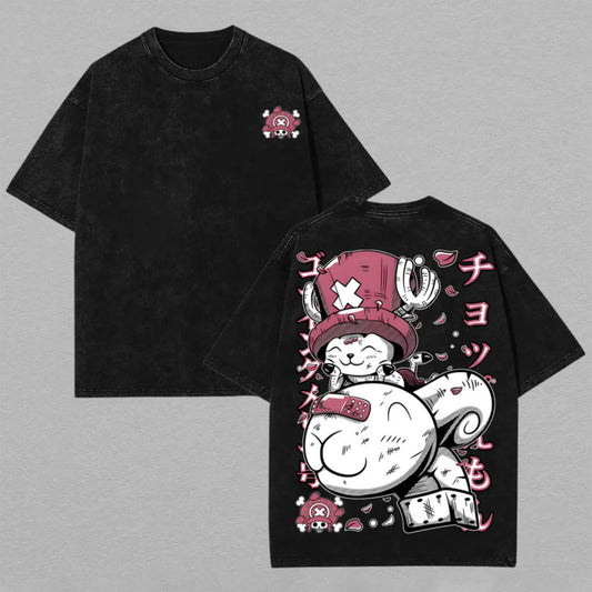 Chopper & Going Merry One Piece | Double-Sided Retro Vintage Washed T-Shirt | Limited Edition Streetwear