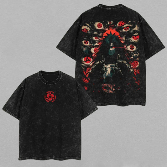 Madara Uchiha Naruto Infinite Tsukuyomi | Retro Vintage Washed T-Shirt | Limited Edition Oversized Streetwear