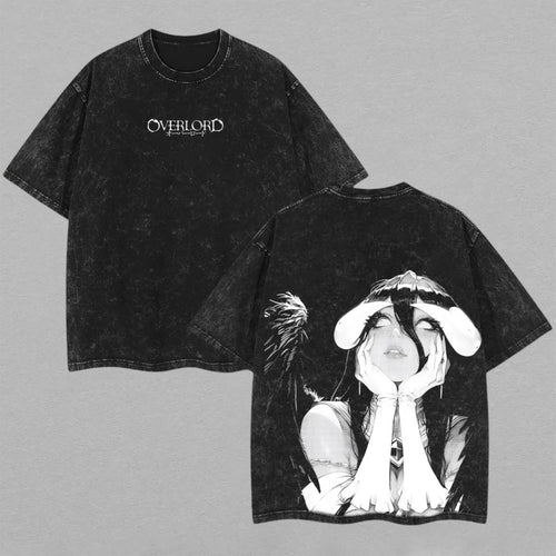 Albedo Overlord Overseer of Guardians | Retro Vintage Washed T-Shirt | Limited Edition Oversized Streetwear