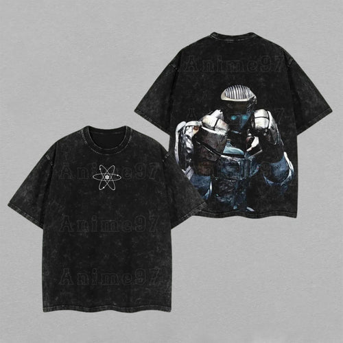 Atom Real Steel Robot Boxing | Retro Vintage Washed T-Shirt | Limited Edition Oversized Streetwear
