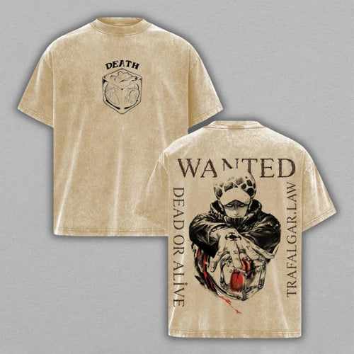 Trafalgar D. Law One Piece Surgeon of Death | Retro Vintage Washed T-Shirt | Limited Edition Oversized Streetwear