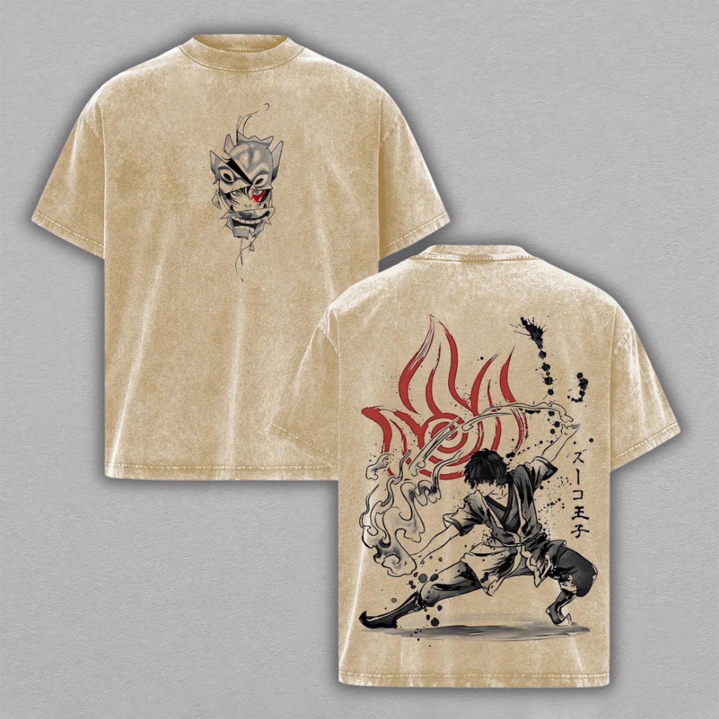 Prince Zuko Avatar Firebending Gear | Retro Vintage Washed T-Shirt | Limited Edition Oversized Streetwear