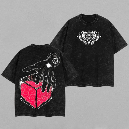 Trafalgar D. Law One Piece Ope Ope no Mi | Retro Vintage Washed T-Shirt | Limited Edition Oversized Streetwear