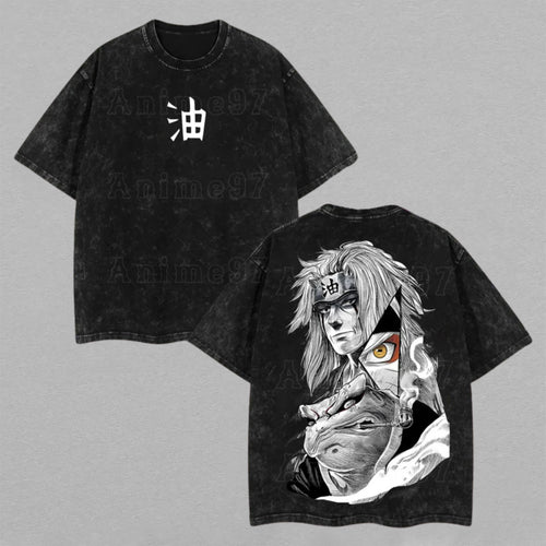 Jiraiya Naruto Legendary Toad Sage | Retro Vintage Washed T-Shirt | Limited Edition Oversized Streetwear