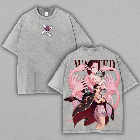 Nico Robin One Piece Hana Hana no Mi | Double-Sided Retro Vintage Washed T-Shirt | Limited Edition Streetwear