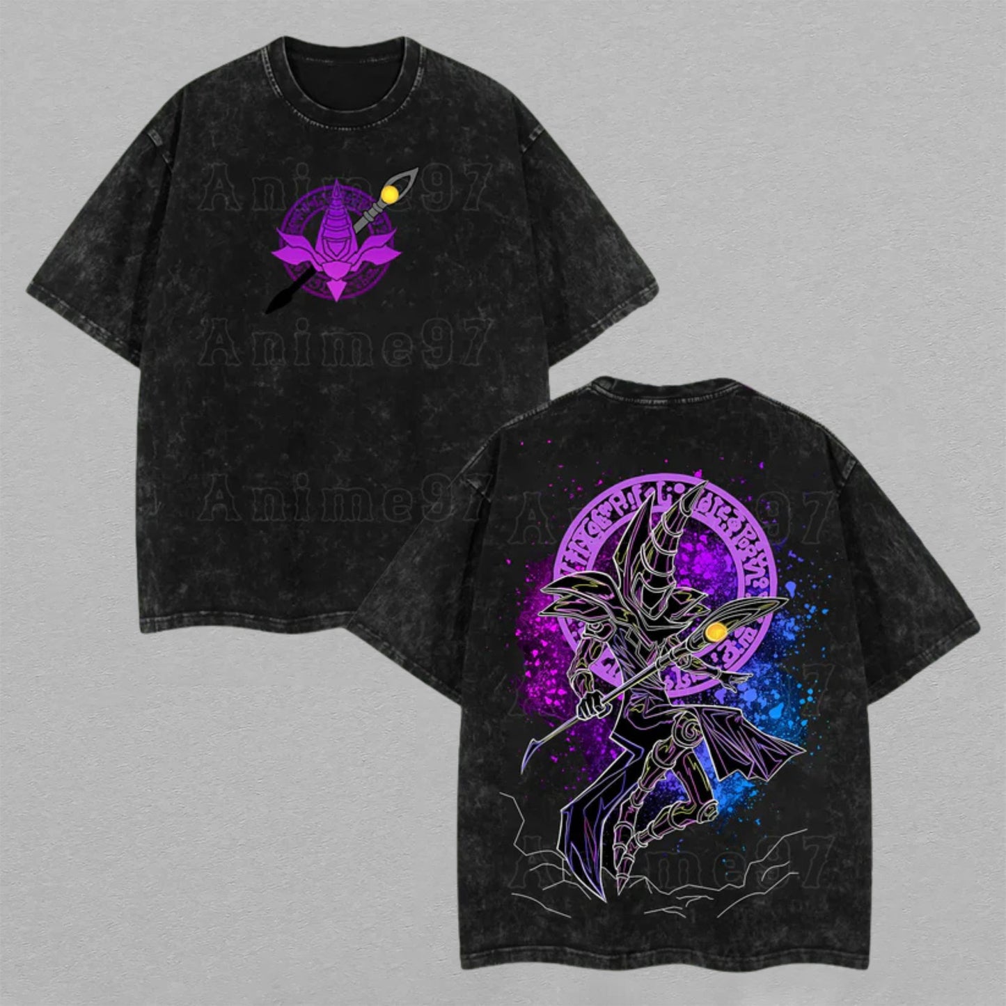 Dark Magician Yu-Gi-Oh! Ultimate Wizard | Retro Vintage Washed T-Shirt | Limited Edition Oversized Streetwear