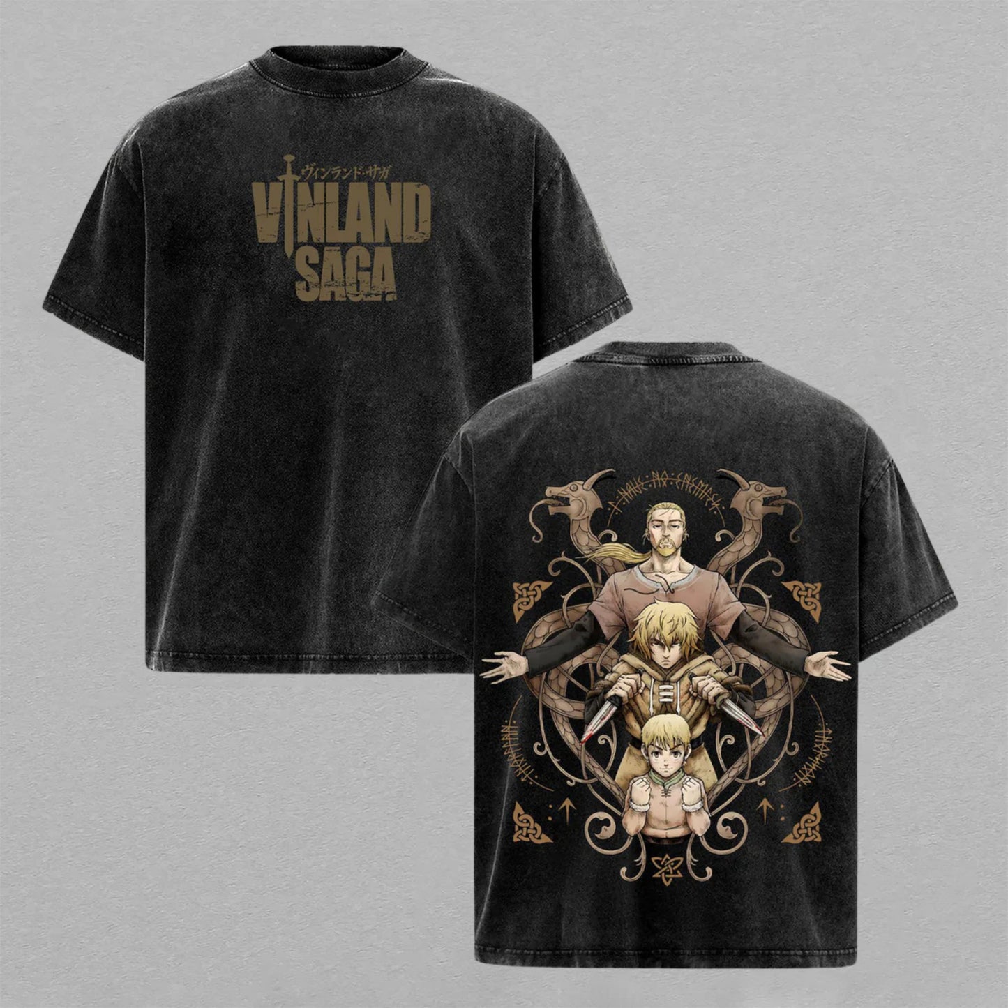 Vinland Saga Thorfinn Canute Askeladd | Retro Vintage Washed T-Shirt | Limited Edition Oversized Streetwear