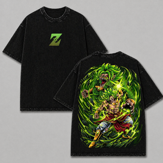 Broly Dragon Ball Legendary Super Saiyan | Retro Vintage Washed T-Shirt | Limited Edition Oversized Streetwear