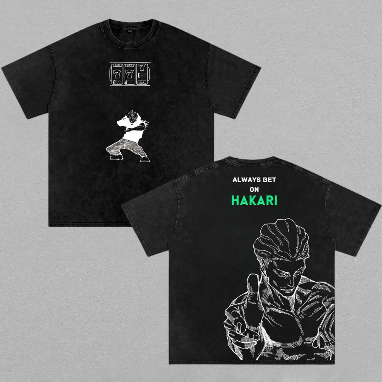 Kinji Hakari Jujutsu Kaisen Jackpot | Retro Vintage Washed T-Shirt | Limited Edition Oversized Streetwear