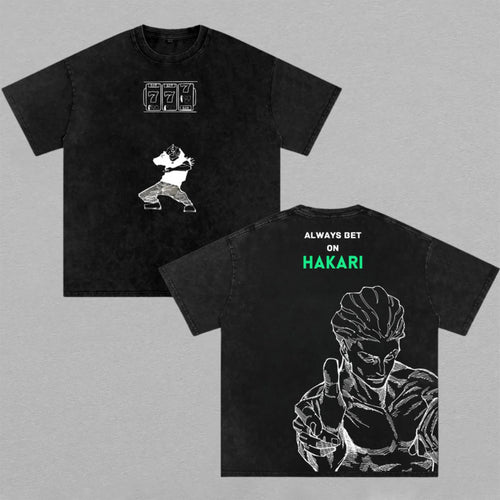 Kinji Hakari Jujutsu Kaisen Jackpot | Retro Vintage Washed T-Shirt | Limited Edition Oversized Streetwear
