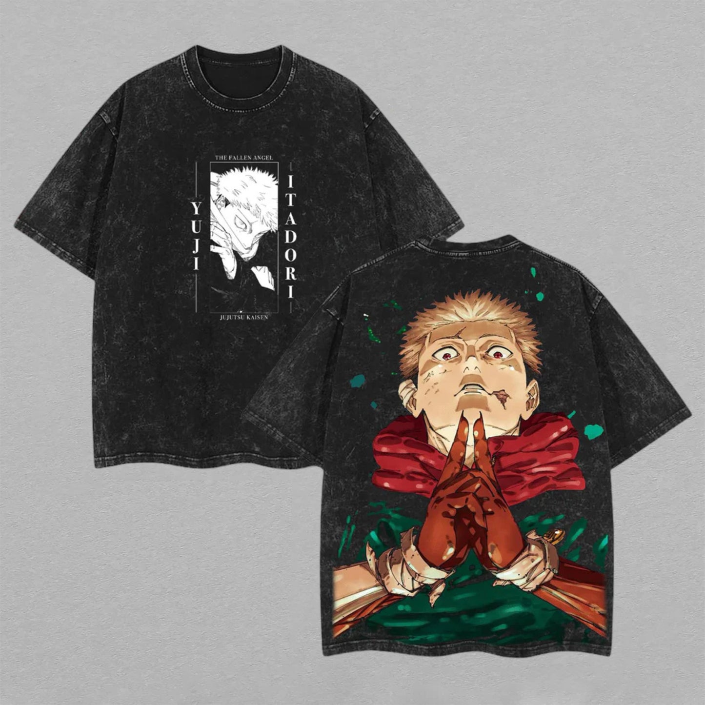 Yuji Itadori Jujutsu Kaisen Sukuna Vessel | Retro Vintage Washed T-Shirt | Limited Edition Oversized Streetwear