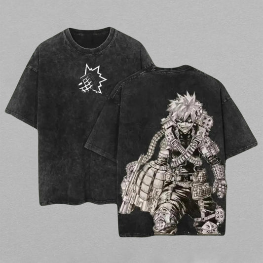 Katsuki Bakugo Dynamight My Hero Academia Retro Vintage Washed T-Shirt Limited Oversized Streetwear Anime Graphic Tee Gift for MHA Fans