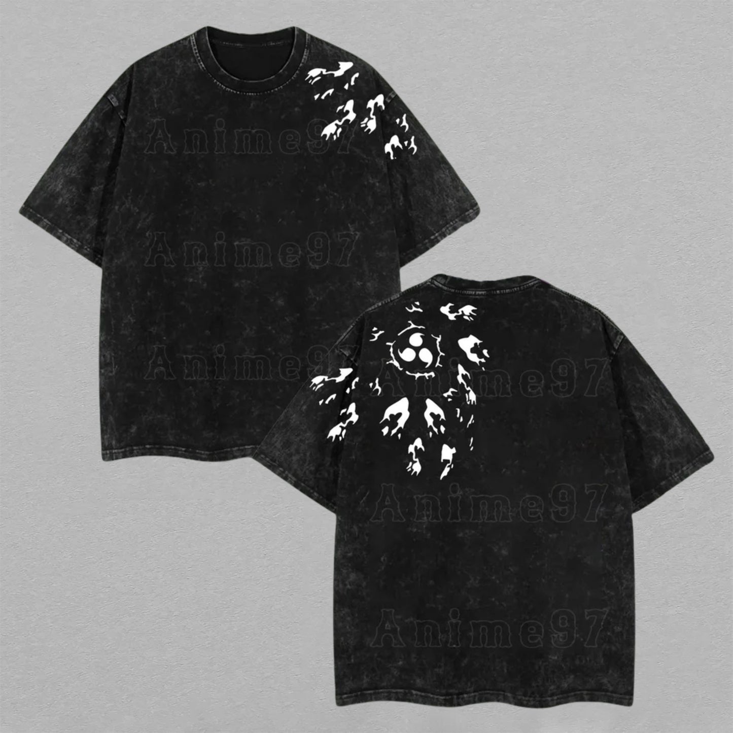 Sasuke Uchiha Naruto Curse Mark | Retro Vintage Washed T-Shirt | Limited Edition Oversized Streetwear