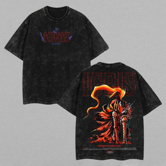 Igris Solo Leveling Shadow Soldier | Retro Vintage Washed T-Shirt | Limited Edition Oversized Streetwear