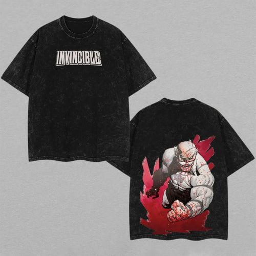 Battle Beast Invincible Viltrumite Fighter | Retro Vintage Washed T-Shirt | Limited Edition Oversized Streetwear