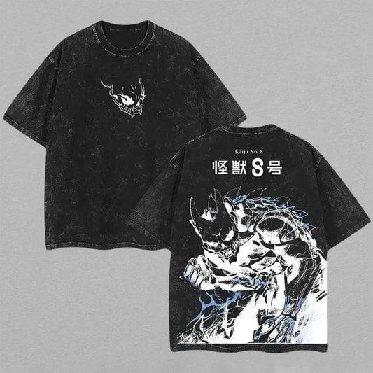 Kaiju No. 8 Kafka Hibino Defense Force | Retro Vintage Washed T-Shirt | Limited Edition Oversized Streetwear