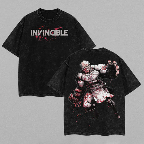 Conquest Invincible Brutal Comic | Retro Vintage Washed T-Shirt | Limited Edition Oversized Streetwear