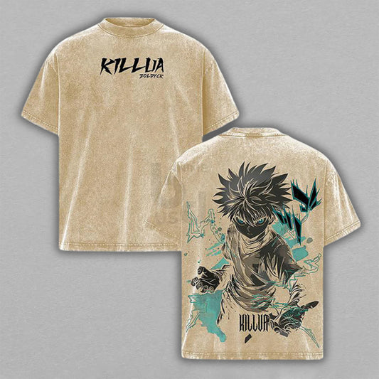 Killua Zoldyck Hunter x Hunter Assassin | Retro Vintage Washed T-Shirt | Limited Edition Oversized Streetwear