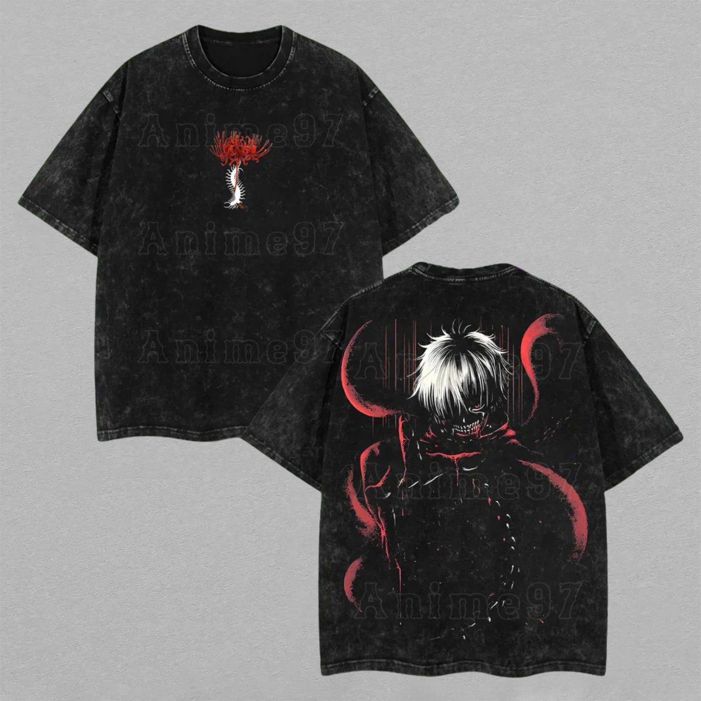 Ken Kaneki Tokyo Ghoul Eyepatch | Retro Vintage Washed T-Shirt | Limited Edition Oversized Streetwear