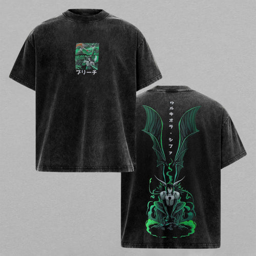Ulquiorra Cifer Bleach Segunda Etapa | Double-Sided Retro Vintage Washed T-Shirt | Limited Edition Streetwear
