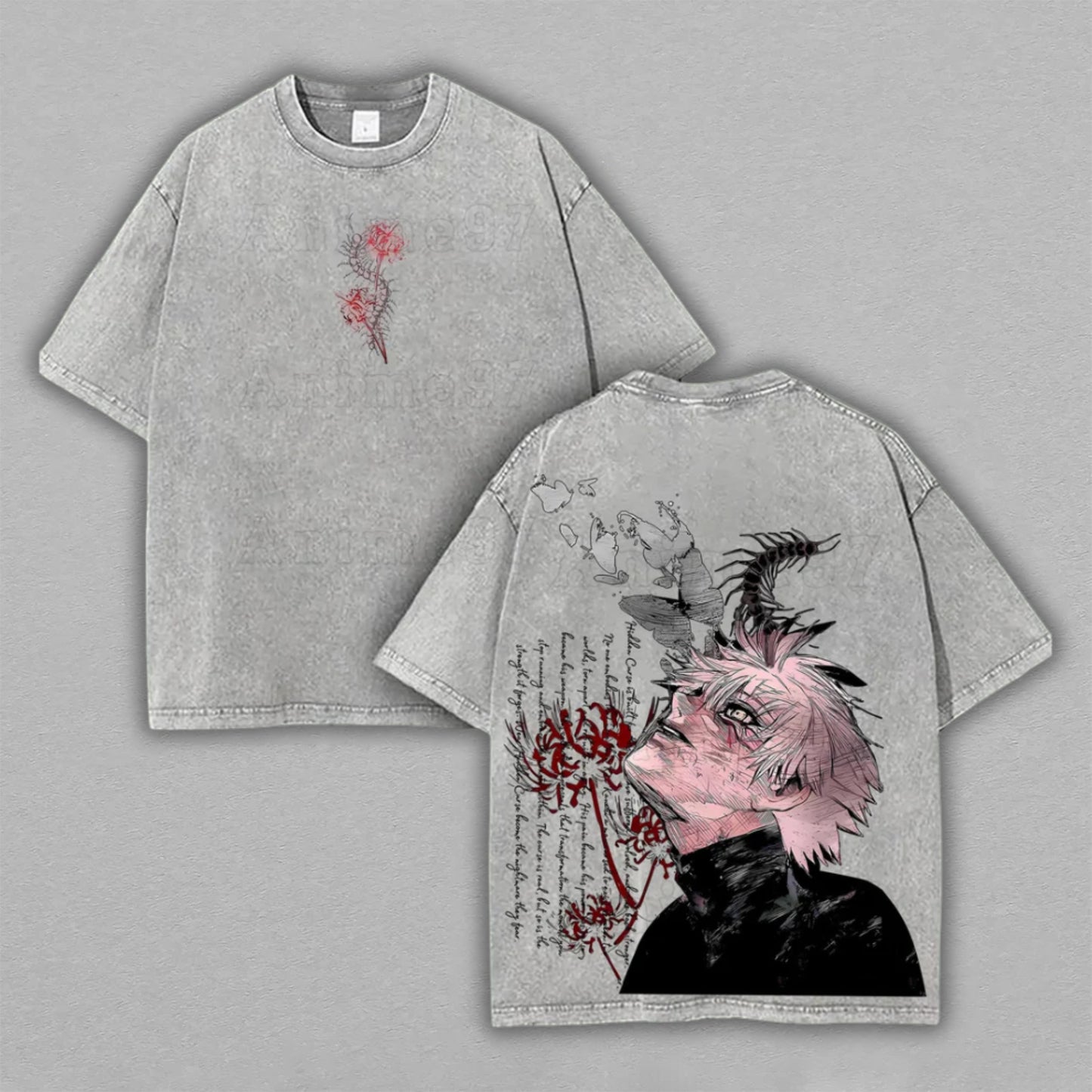 Ken Kaneki Tokyo Ghoul Anime Graphic | Retro Vintage Washed T-Shirt | Limited Edition Oversized Streetwear