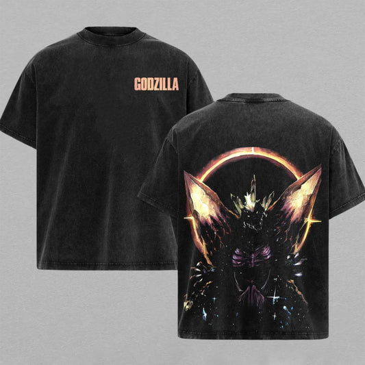 Godzilla Kaiju King of Destruction | Retro Vintage Washed T-Shirt | Limited Edition Oversized Streetwear