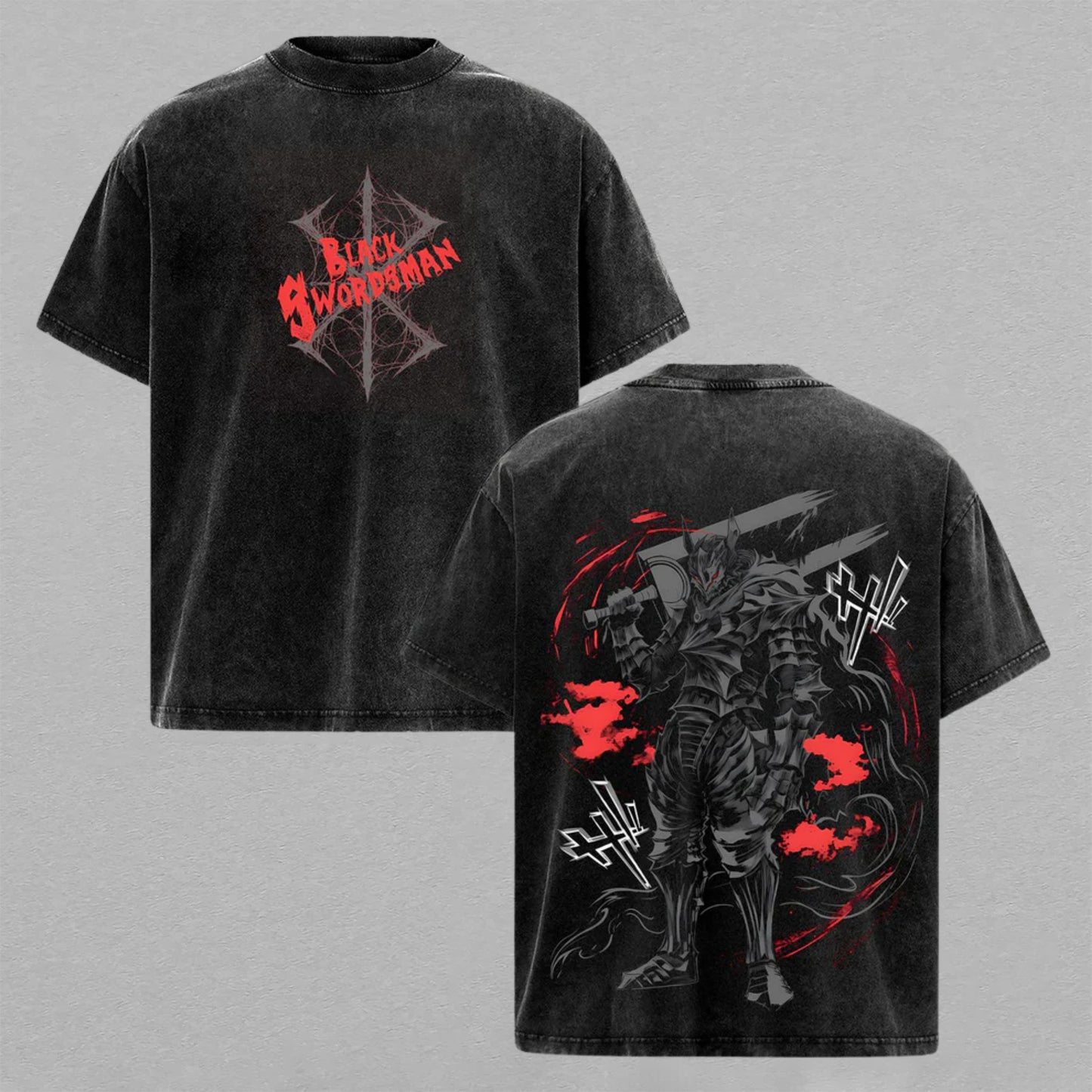 Guts Berserk Berserker Armor | Double-Sided Retro Vintage Washed T-Shirt | Limited Edition Streetwear