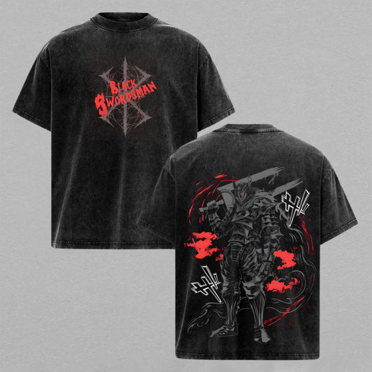 Guts Berserk Berserker Armor | Double-Sided Retro Vintage Washed T-Shirt | Limited Edition Streetwear