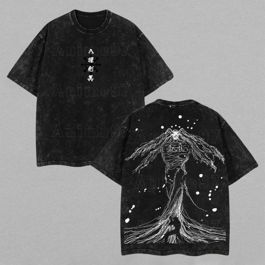 Ymir & The Path Tree Attack on Titan | Retro Vintage Washed T-Shirt | Limited Edition Oversized Streetwear
